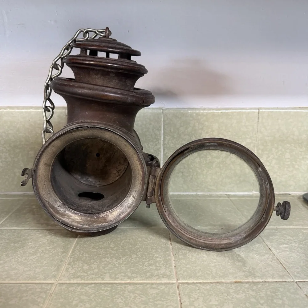 Antique Dietz Union Kerosene Driving Lamp Lantern Circa 1906 Side Mounts CLAMP